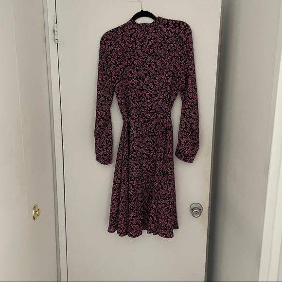 Navy and Pink Floral Tie-Waist Dress - Picture 3 of 3